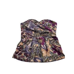 FEI Anthropologie Sweatheart Peplum Strapless Top size 8